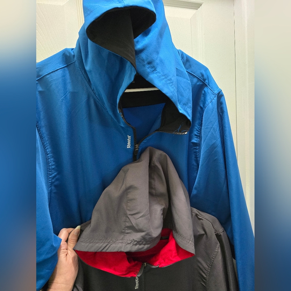 Reebok Men's Blue/black Or Gray/red Jacket, XxL, Price Is For 1 Jacket
